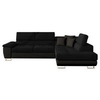 COLTAR Cotere, Dreapta - negru, material textil/lemn (202/270cm) - MIRJAN24
