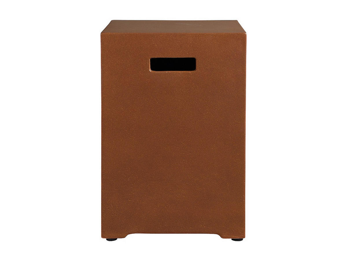 FEUERSCHALE - 41cm x 41cm - Kunststein - terracotta - SEROZA - Braun, Stein (41/62.6/41cm) - Vente-Unique