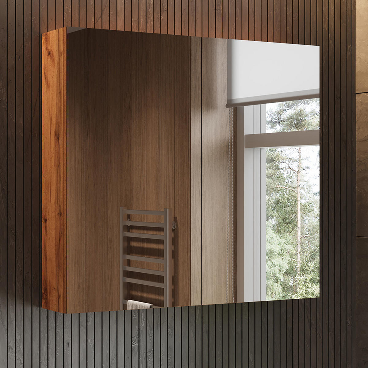 KOUPELNOVÁ ZRCADLOVÁ SKŘÍŇKA Lotta Dub - barva dubu, kompozitní dřevo (79.7/73.2/16cm) - Vicco