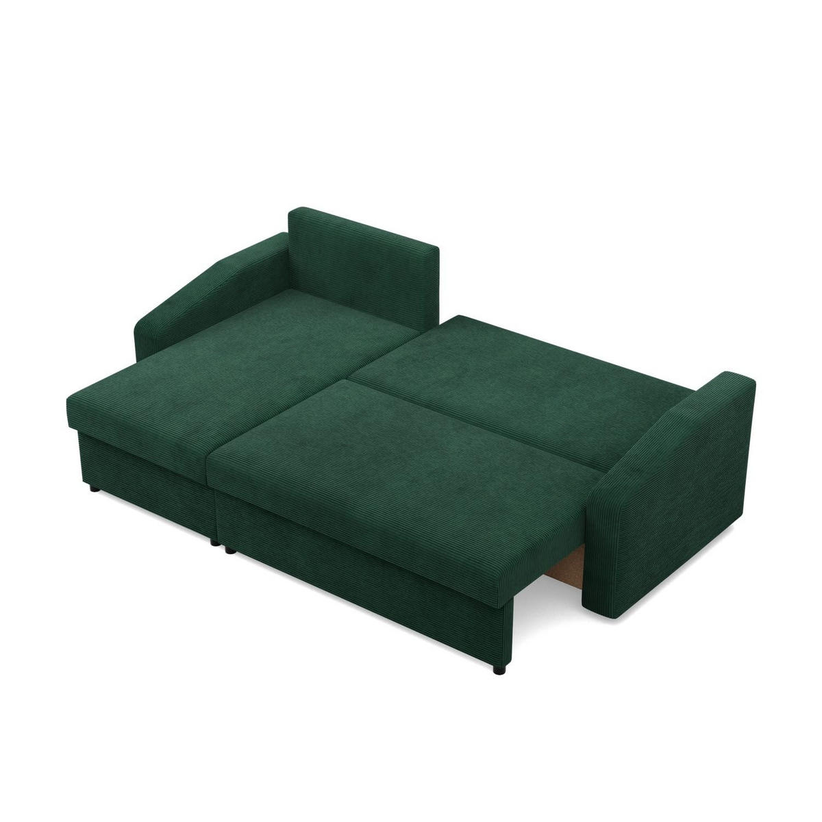 ECKSOFA MIT SCHLAFFUNKTION NEO, Cord - Dunkelgrün - Grün, Textil (231/140cm) - Mebligo
