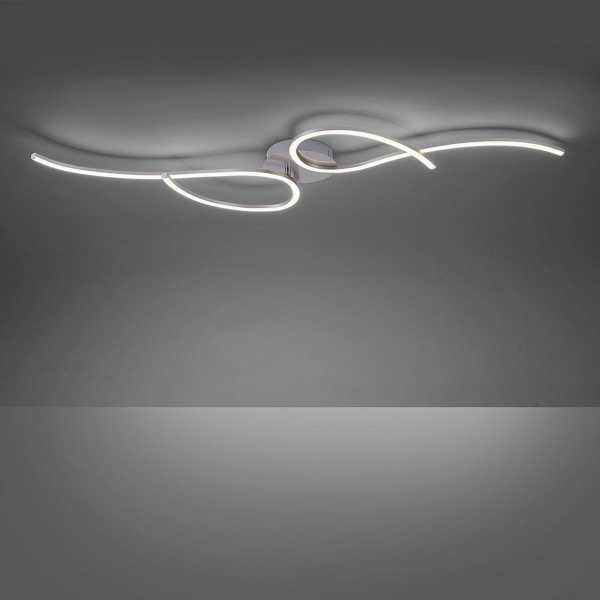 LED DECKENLEUCHTE Metall Silber TYLER - Silberfarben, Metall (128/38/9cm)