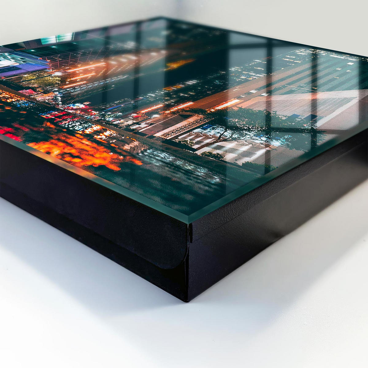 SCHLÜSSELBOX Schwarz 30x30 cm- Türöffnung nach rechts - Stadtleben - Schwarz, Metall (30/30/5cm) - TULUP