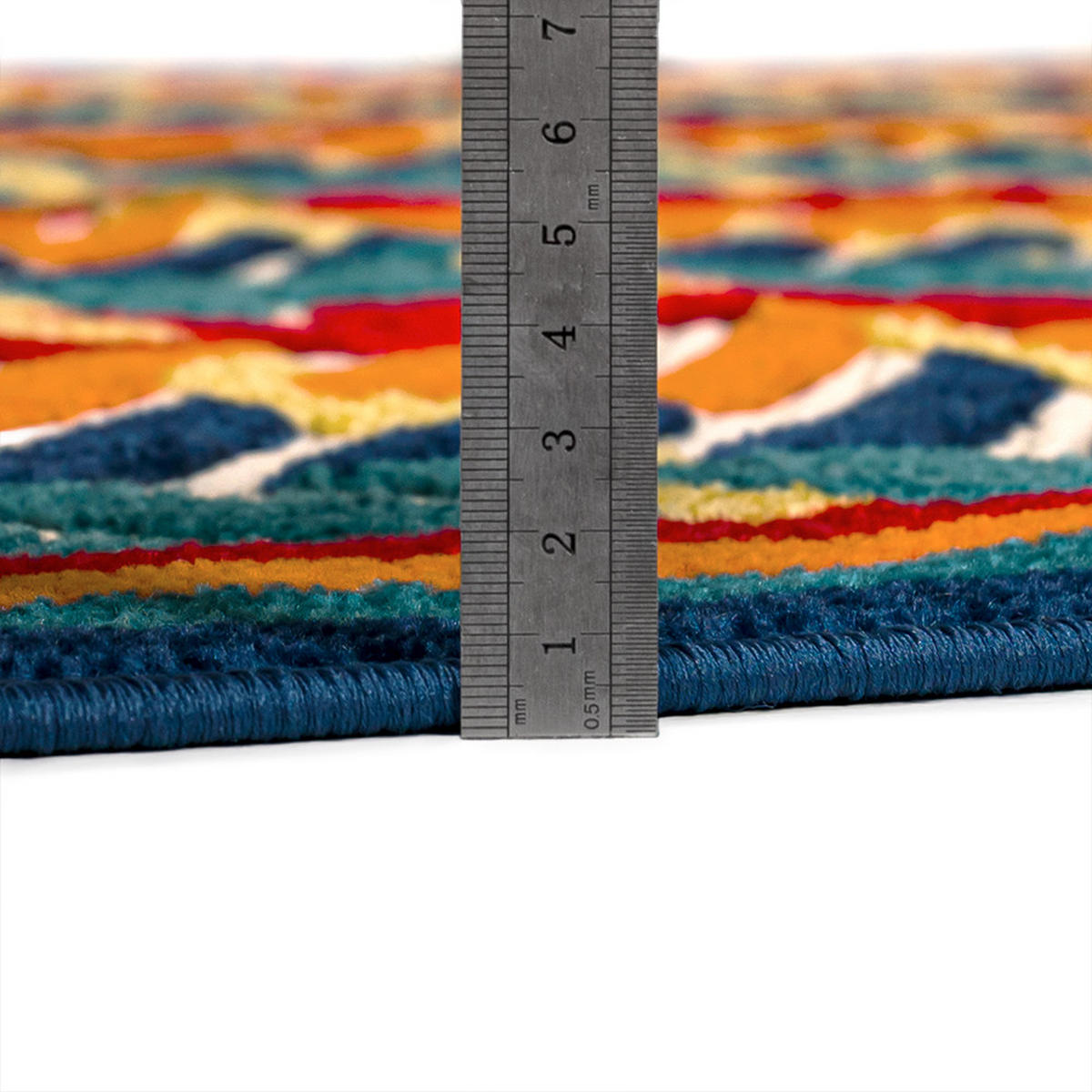 TEPPICH In-& Outdoor Fano Frecce Mazovia 120x170cm Blau Orange Abstrakt Kurzflor - Multicolor, Textil (120/170cm) - Mazovia