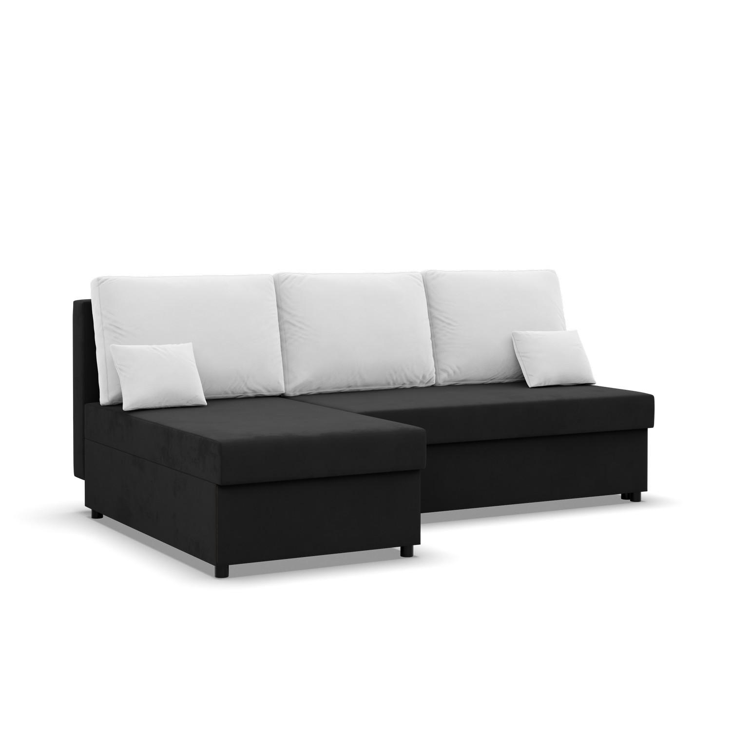 ECKSOFA MIT SCHLAFFUNKTION KEMI Schwarz/Weiß - Schwarz/Weiß, Textil (135/201cm) - Mebligo
