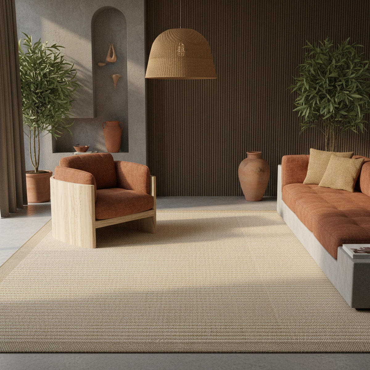 TEPPICH Outdoor Flachgewebe Uni-Farbe Polypropylen Balkon Beige Läufer 60x100 - Beige, Textil (60/100cm) - KADIMA DESIGN