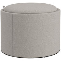 SITZHOCKER mit Stauraum, Runder Hocker mit Klappdeckel Polsterhocker Hellgrau - Hellgrau, Textil (56/42/56cm) - HOMCOM