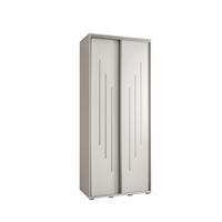 SCHWEBETÜRENSCHRANK 235,2/120/60 2-türig - Silberfarben/Weiß, Holz/Metall (120/235/60cm) - Abiks Möbel