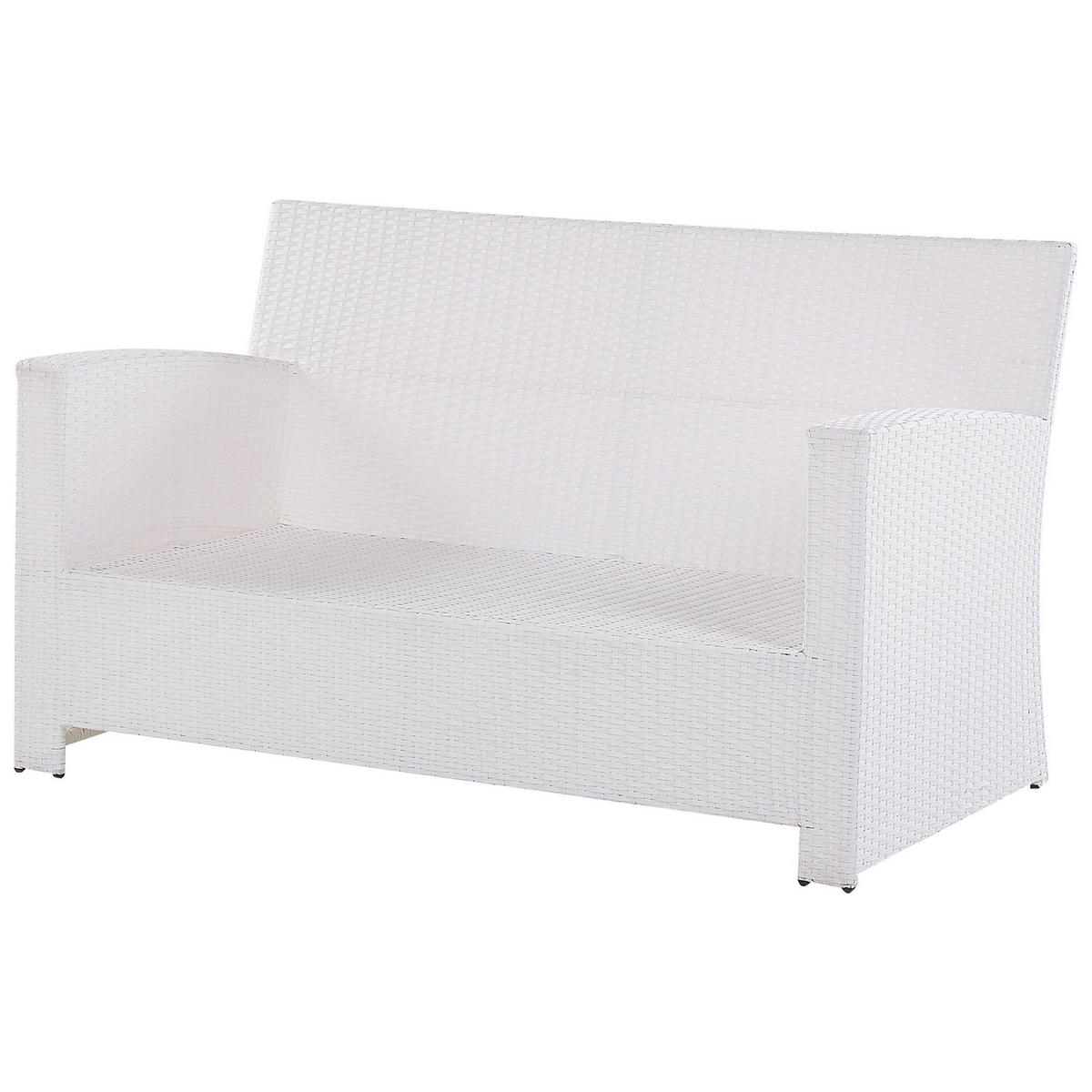 LOUNGE-SET 4-sitzer Rattan Weiß Marino - Weiß, Kunststoff - Beliani