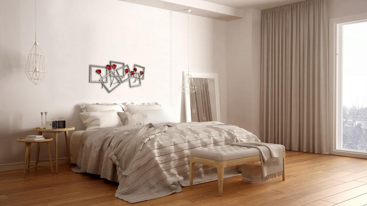 WANDDEKO Rot 97/50 cm - Rot, Metall (1.7/50/5cm) - KUNSTLOFT