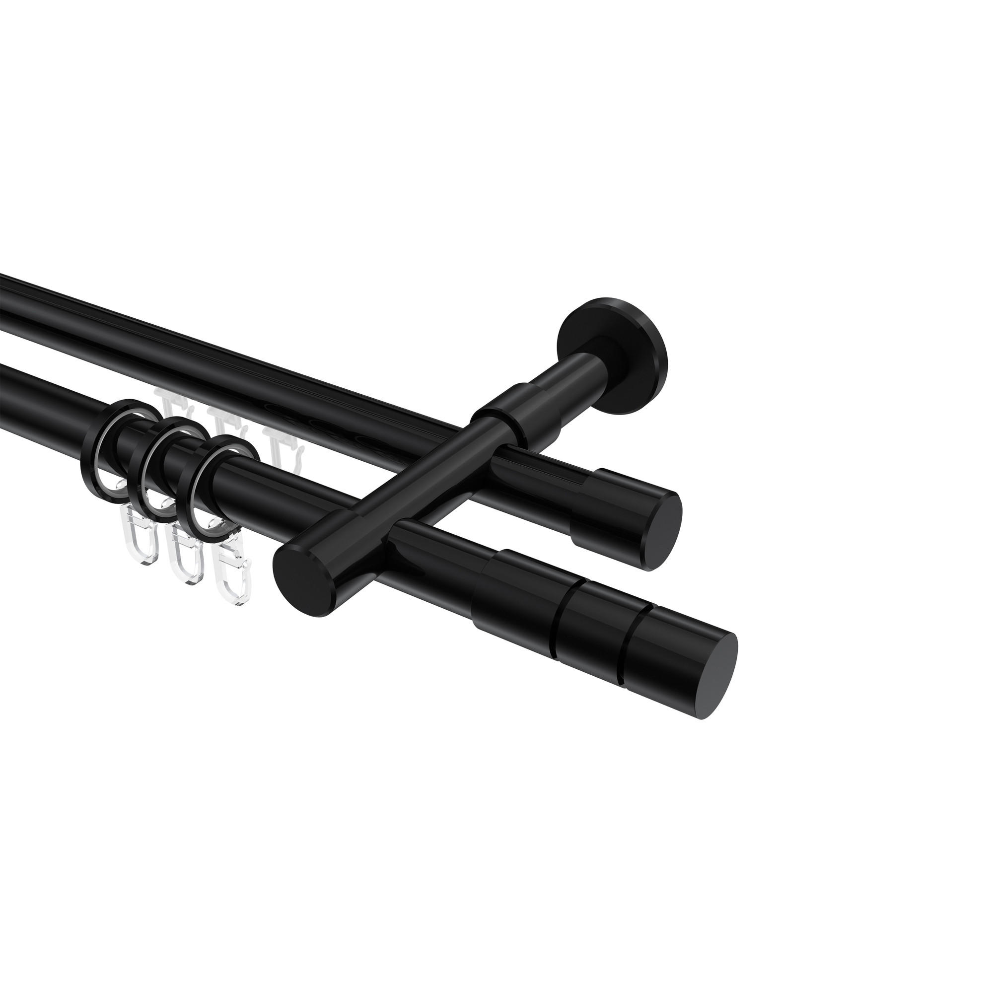 Interdeco Gardinenstange Schwarz 180 cm