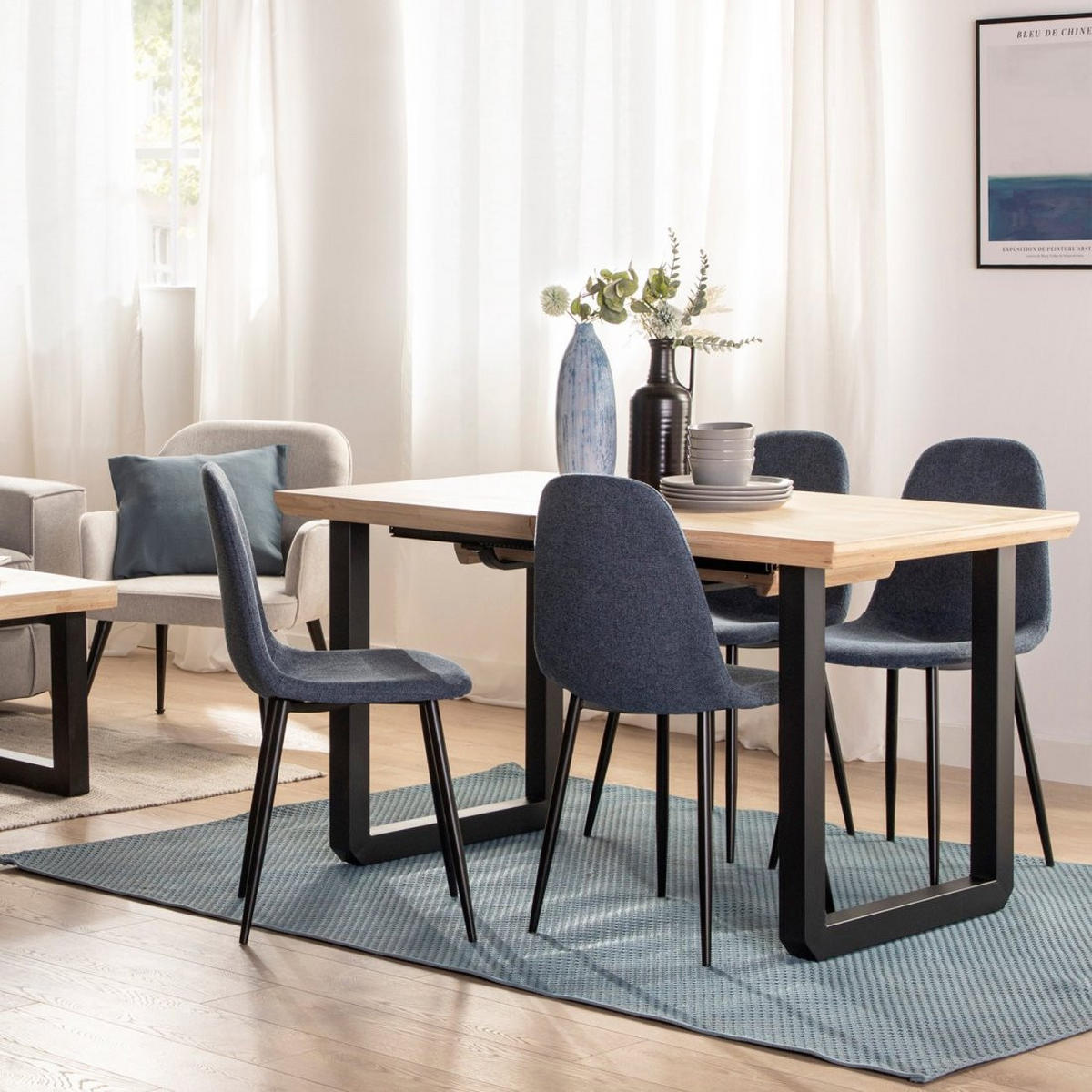 AUSZIEHBARER TISCH Khonor Zweifarbig 140/180 cm x 76 cm - Multicolor, Holz (90/140/76cm)