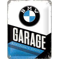 BLECHSCHILD 15/20 cm BMW Garage - Multicolor, Metall (15/20/0.5cm) - Nostalgic-Art
