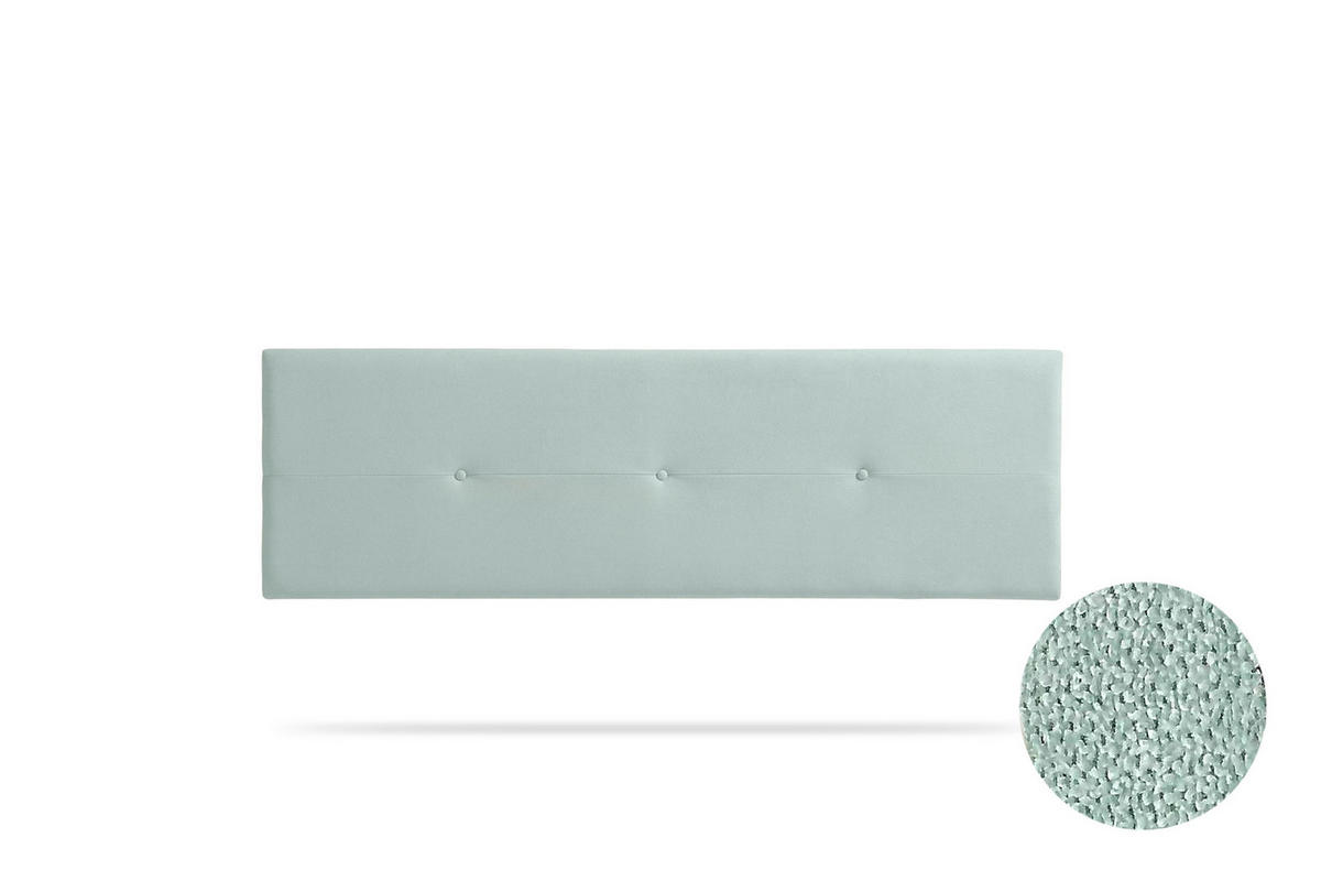 KOPFTEIL gepolstert NAPOLI Aqualine 145x50x5 cm - Wassergrün - Moonia - Pastellgrün, Holz (145/5/50cm)
