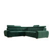 ECKSOFA APOLLO KN09, Eckcouch in L-Form mit Schlaffunktion, Farbe: Grün, Velourstoff, Ottomane Rechts - Grün, Textil (255/255cm) - O-Sofa