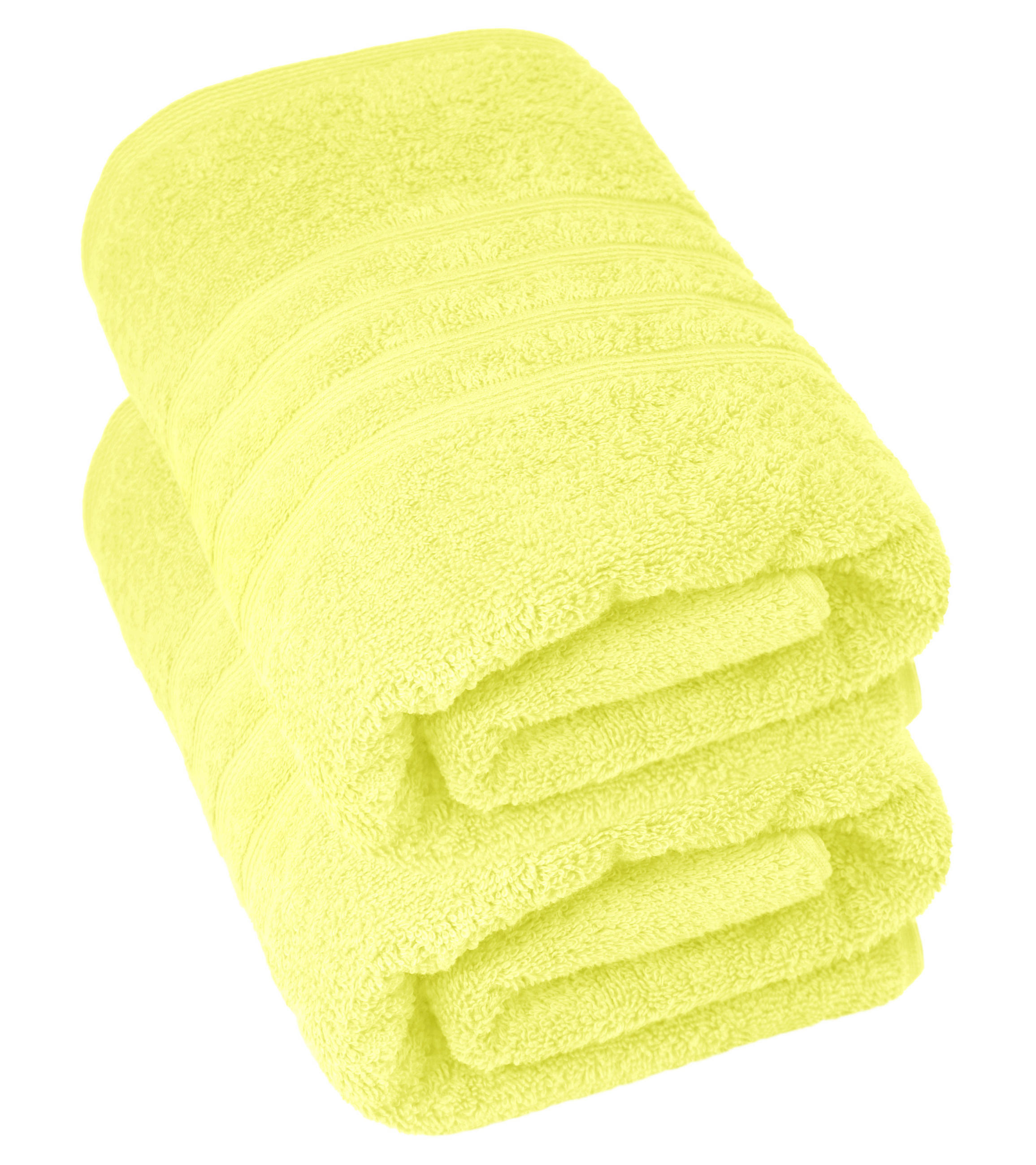 DUSCHTUCH London Anis Grün 2er Set 70x140 - Hellgelb, Textil (70/140cm) - Lashuma