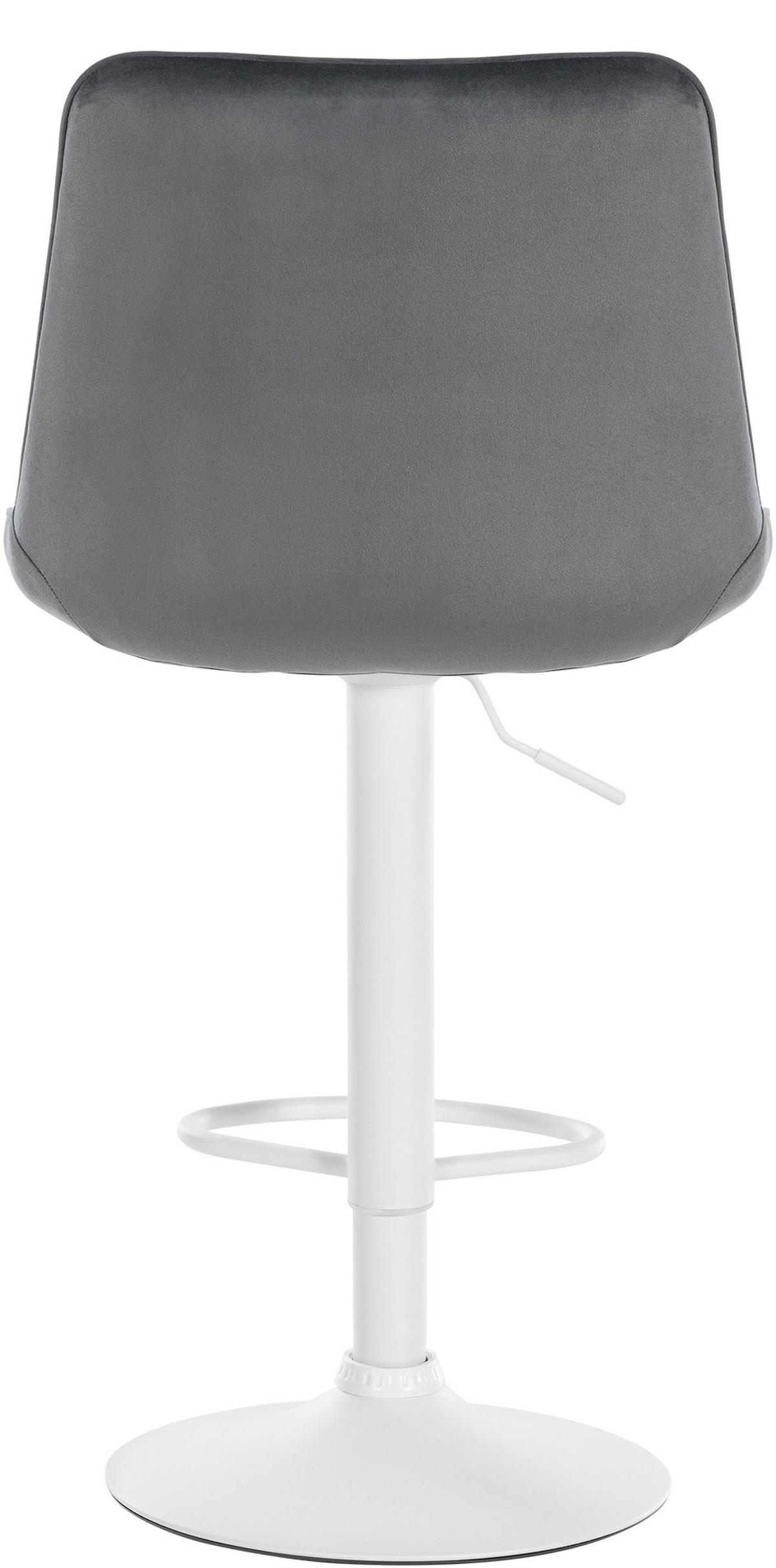 BARHOCKER RIO Dunkelgrau Samt Weiß - Dunkelgrau, Textil/Metall (49.5/91/50cm) - DELUKE
