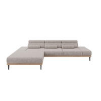 ELEKTRISCHES ECKSOFA Links MONA 316x205x85 Hellgrau Velours - Hellgrau, Holzwerkstoff/Textil (316/205cm) - ALTDECOR