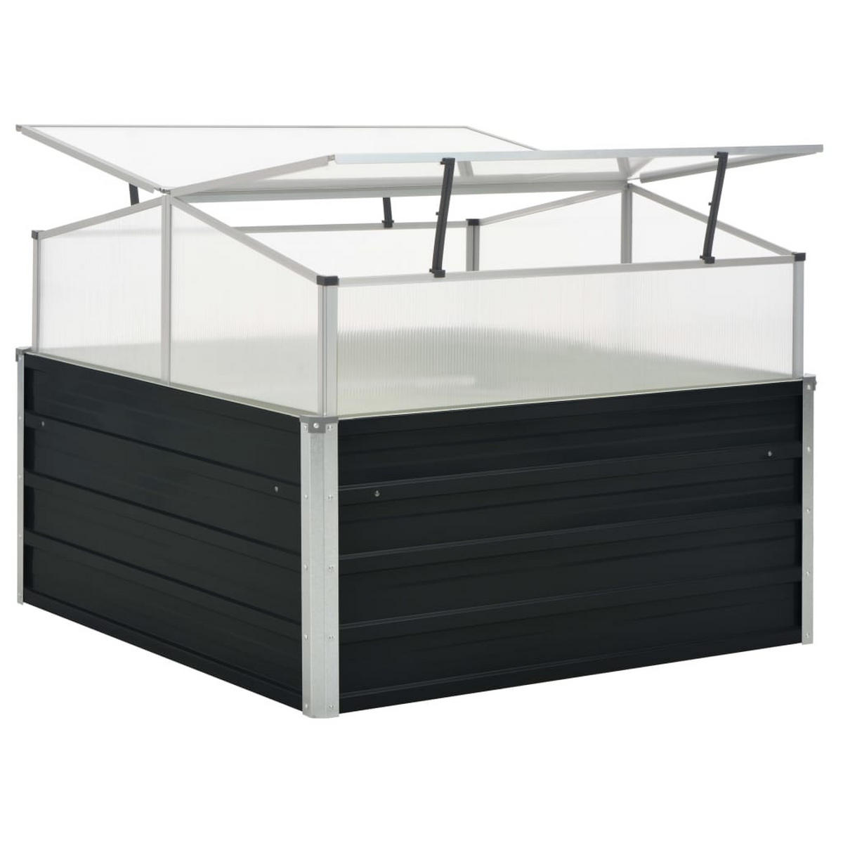GEWÄCHSHAUS Anthrazit 100x100x77 cm Verzinkter Stahl - Anthrazit, Metall (100/77/100cm)