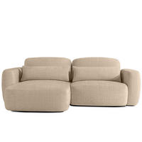 ECKSOFA links ELOSA - Beige, Holz/Textil (245/165cm) - KONSIMO®