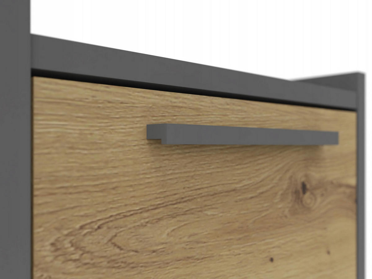 KOMMODE ALTIVO 1D Anthrazit Grau-Artisan Eiche 36/35,6/70,4 cm - Anthrazit/Eiche Artisan, Holzwerkstoff (36/70.4/35.6cm) - Matkam Möbel