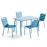 GARTENSET 5-tlg., Pazifikblau - Blau, Metall - Oviala