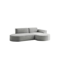 ECKSOFA Modena Studio Falten, Stoff Alpine, Grau Rechts - Grau, Holz (236/165cm) - Kaiser Möbel