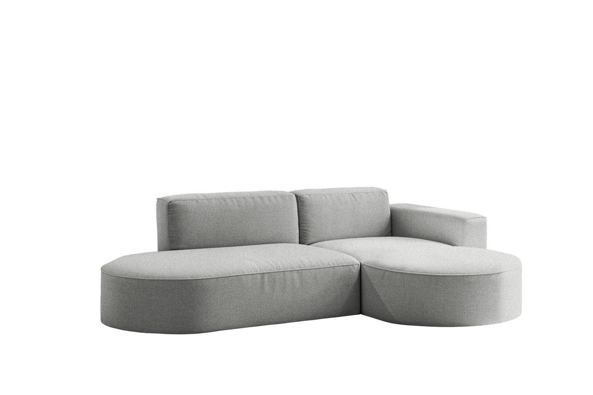 ECKSOFA Modena Studio Falten, Stoff Alpine, Grau Rechts - Grau, Holz (236/165cm) - Kaiser Möbel