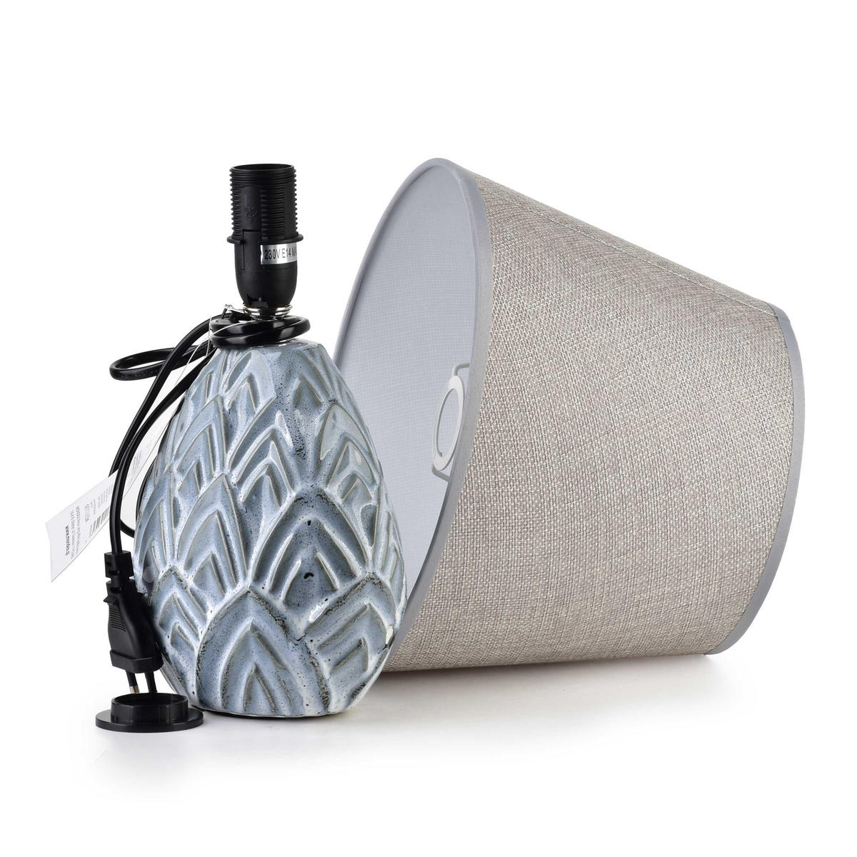 STOLOVNÍ LAMPA LETI WOOD, keramika, modrá - modrá, keramika (13.5/9.5/40cm) - Mondex