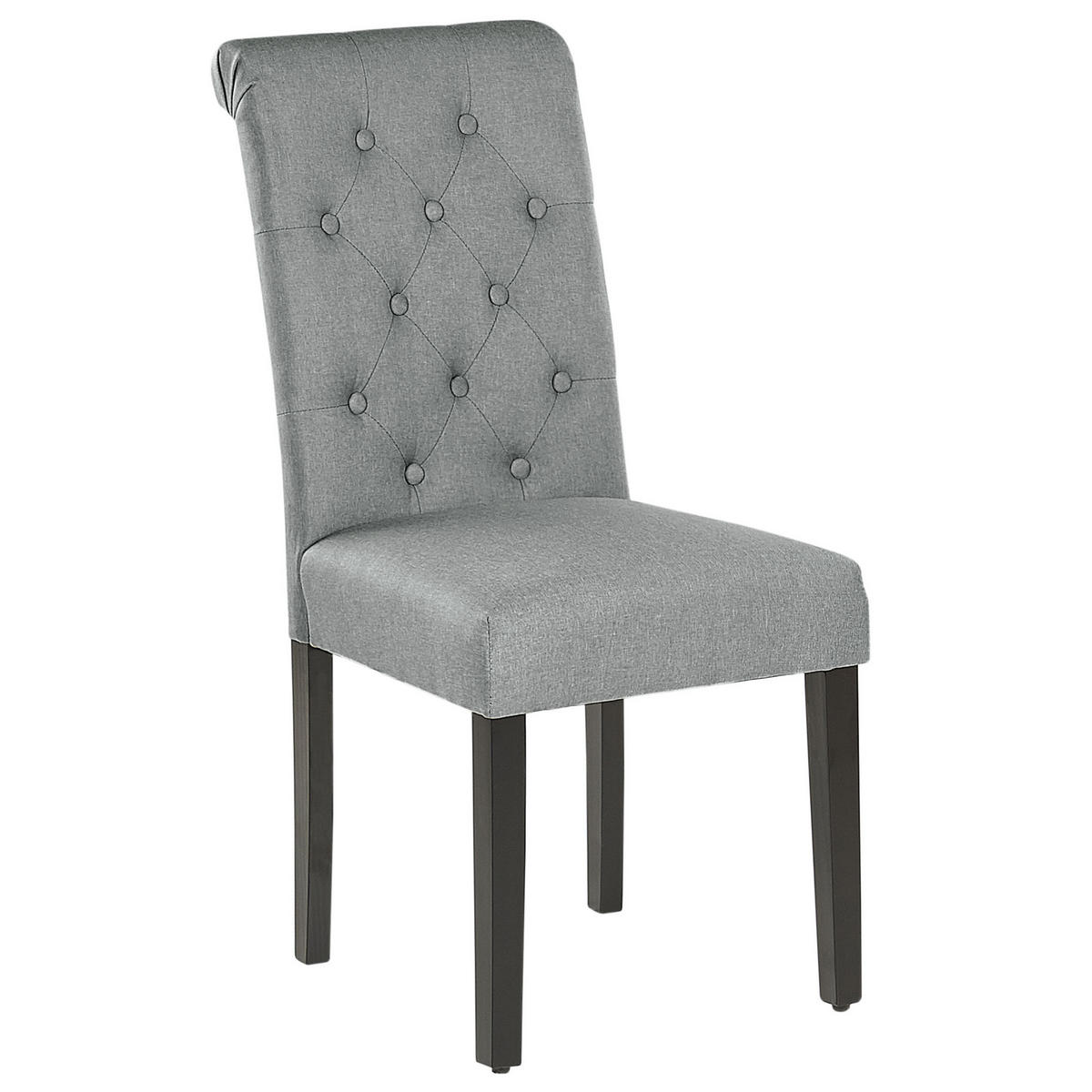 ESSZIMMERSTUHL 2er-Set Polsterbezug Grau Velva - Grau, Holz/Textil (46/98/48cm) - Beliani