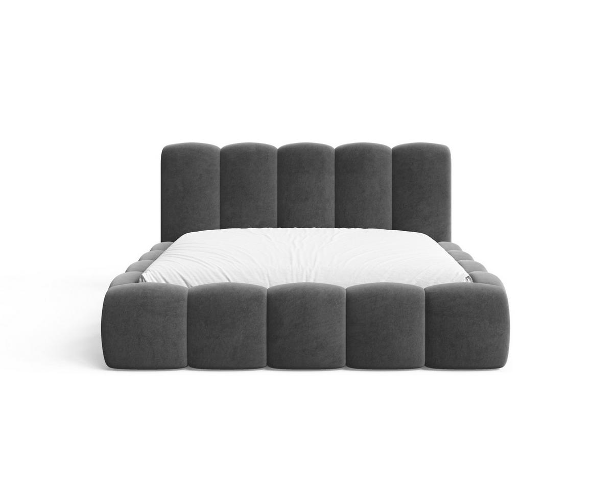 POLSTERBETT 18 - 140x200 cm – Riviera – Gepolstertes Bett mit Metall-Lattenrost - Dunkelgrau, Holz (140/200cm) - ROYAL24_MARKT