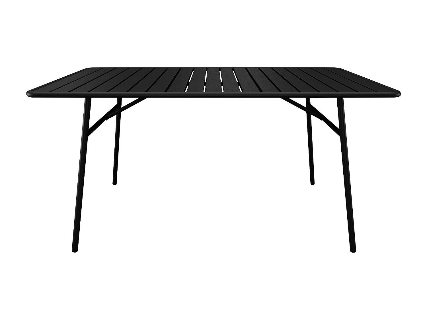 GARTENTISCH - 4 Personen, 6 Personen - Metall - Schwarz - - Schwarz, Metall (80/160/74.5cm) - Vente-Unique