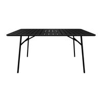 GARTENTISCH - 4 Personen, 6 Personen - Metall - Schwarz - - Schwarz, Metall (80/160/74.5cm) - Vente-Unique