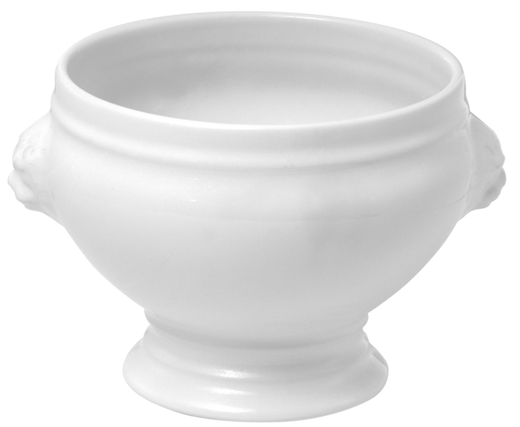LOEWENKOPF-SUPPENSCHUESSEL Weiss 35 cl - Weiß, Keramik (11.5cm) - Revol Porcelaine France