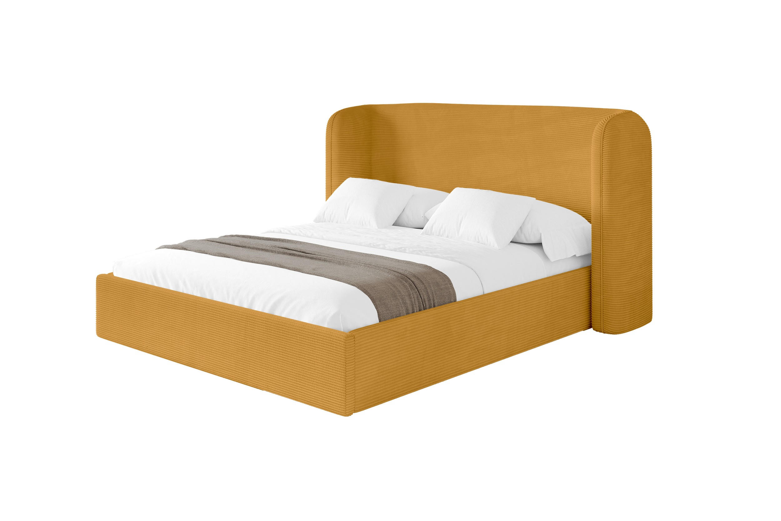 Altdecor Polsterbett Currygelb 160x200 cm