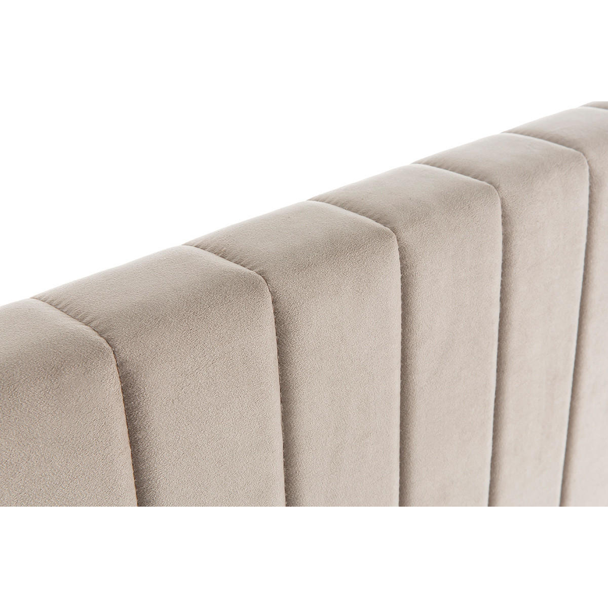 KOPFTEIL Samt Beige-Grau L170 NEHA - Taupe, Textil (170/110/10cm) - Miliboo