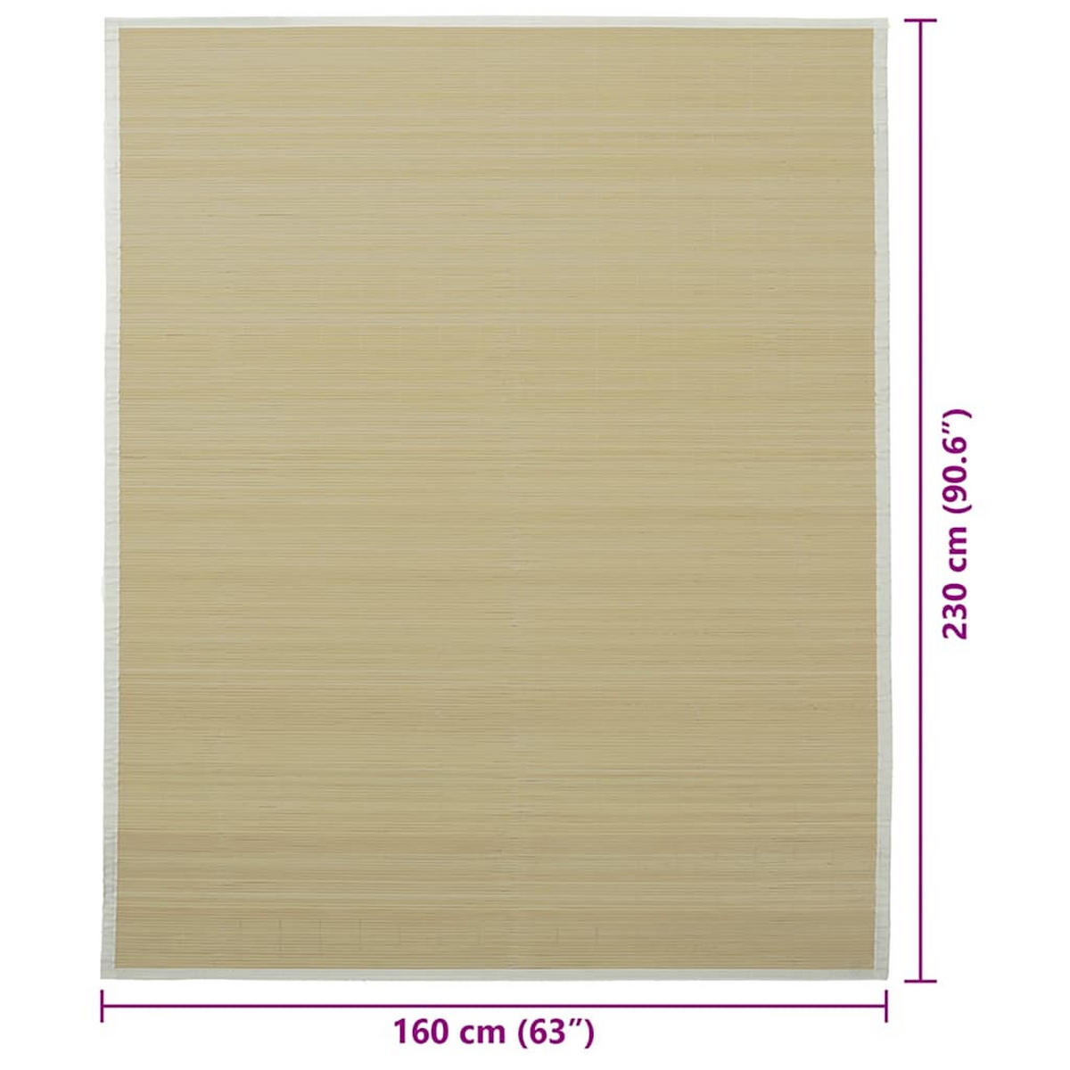 TEPPICH Bambus 160/230 Cm Natur - Braun, Holz (160/230cm) - vidaXL