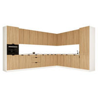 WINKELKÜCHE 385 x 285 cm - Sorento KS11-M385 - in Sonoma Eiche / Weiß - Schwarz/Weiß, Holz/Metall (670/247/58cm)
