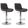 BARHOCKER 2er Set Stoff dunkelgrau - Chromfarben/Dunkelgrau, Textil/Metall (50/86/50cm) - CLP