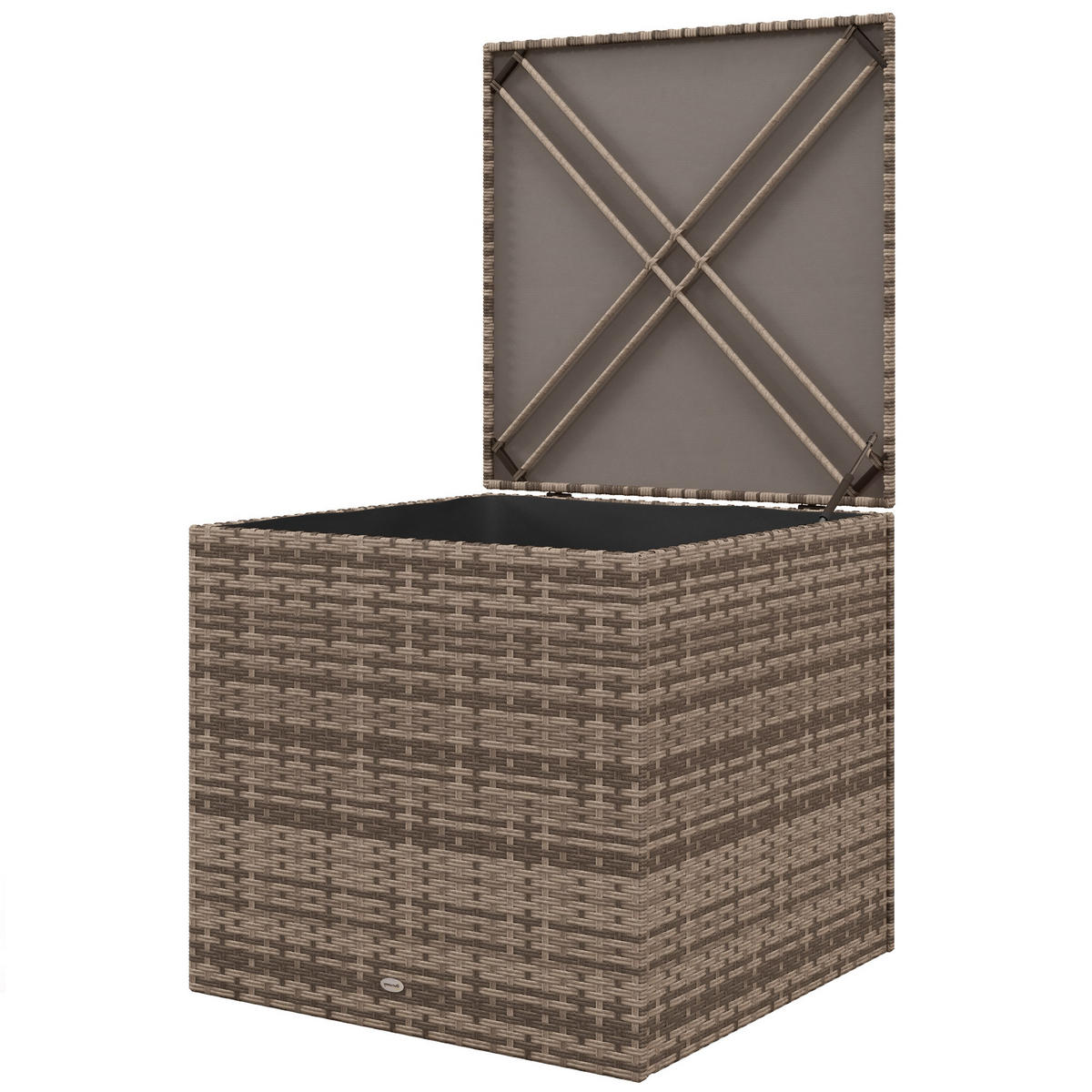 KISSENBOX DE-13596 mit Gasdruckfeder, PE-Rattan Natur - Sandfarben, Kunststoff/Metall (75/70/75cm) - ComfortXL