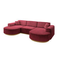 WOHNLANDSCHAFT MARI-U1-v2 - 303x171x83 cm Bordeaux Velours - Bordeaux, Holzwerkstoff/Textil (303/83/171cm) - ALTDECOR