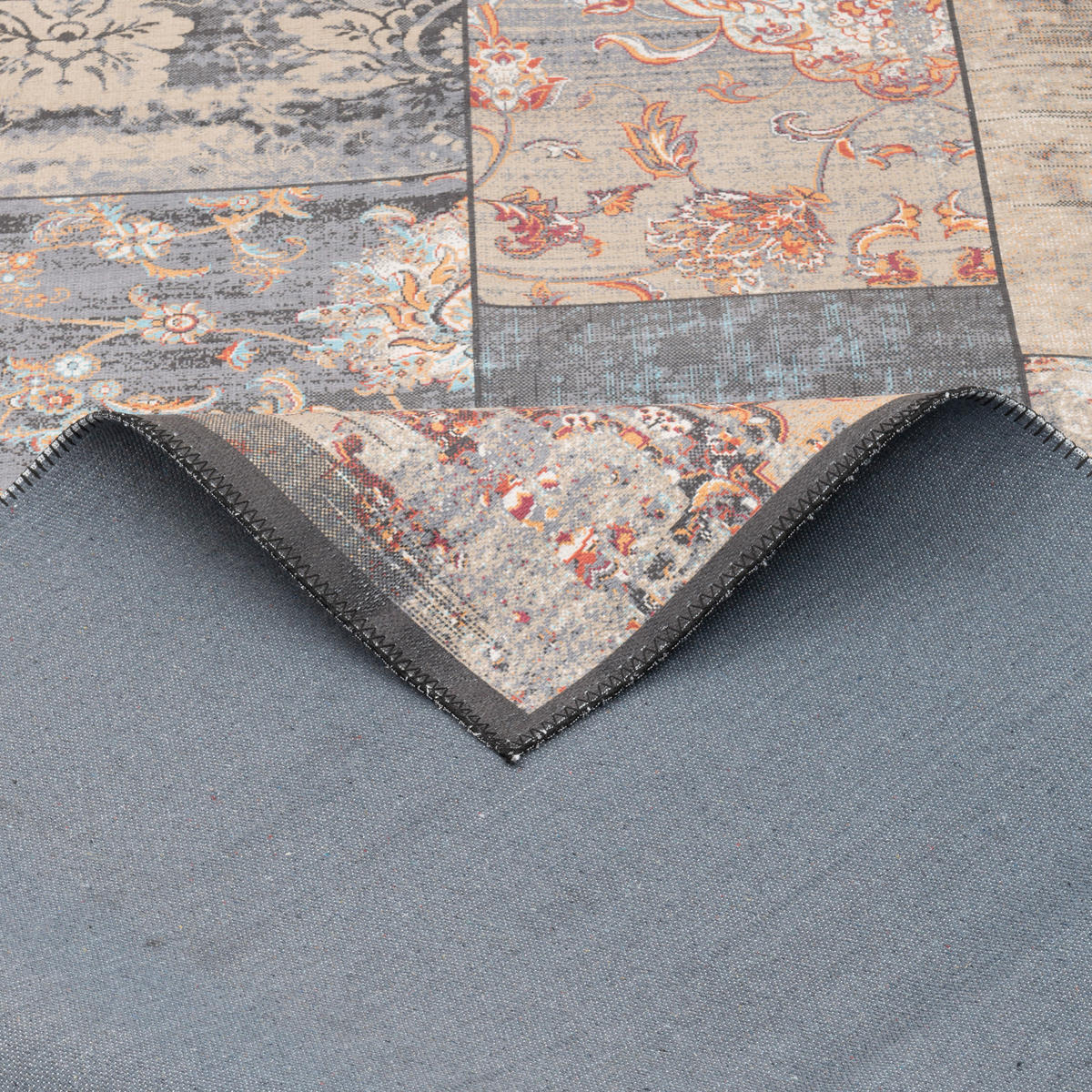 VINTAGE DESIGNERTEPPICH FINESSE BAROCK PATCHWORK - Multicolor, Textil (80/150cm) - Pergamon