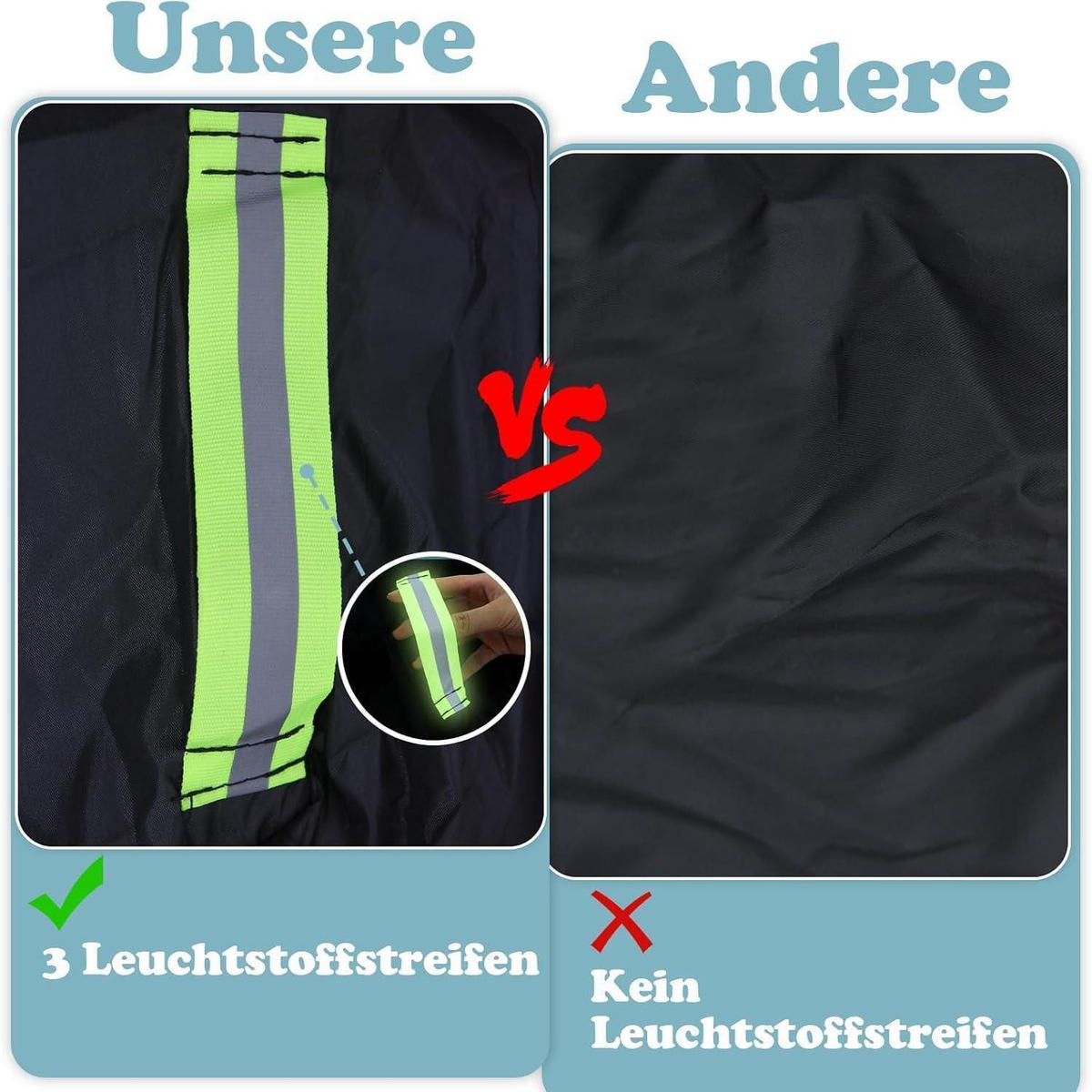 FAHRRADABDECKUNG Wasserdicht 210 x 112 x 112 cm - Schwarz, Textil (112/112/210cm)