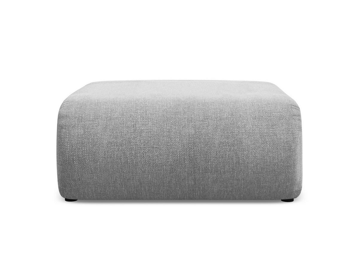 POUF Chenille Stoff Grau - Hellgrau/Schwarz, Kunststoff/Textil (94/40/89cm) - Makamii