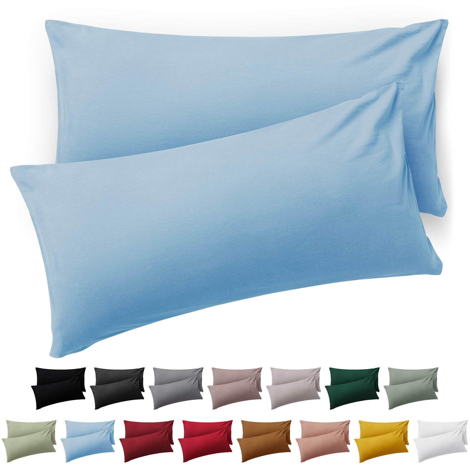KISSENBEZUG Ellen 40/70 cm, 2er-Set, Hellblau - Hellblau, Textil (70/40cm) - Blumtal