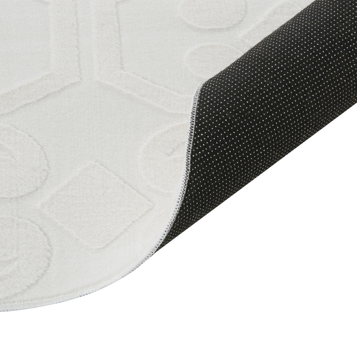 KOBEREC Krémově bílý 160/160 cm Gannett - bílá/krémová, textil (160/160cm) - Beliani