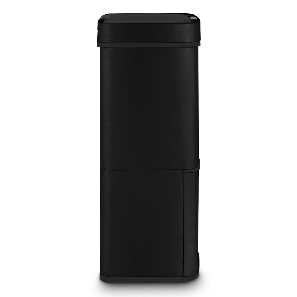 RECYCLINGMÜLLEIMER 69L, 2 x 11L 1 x 47L Behälter black edition N°1015 - Schwarz, Metall (42/83/31cm) - Les Collectors