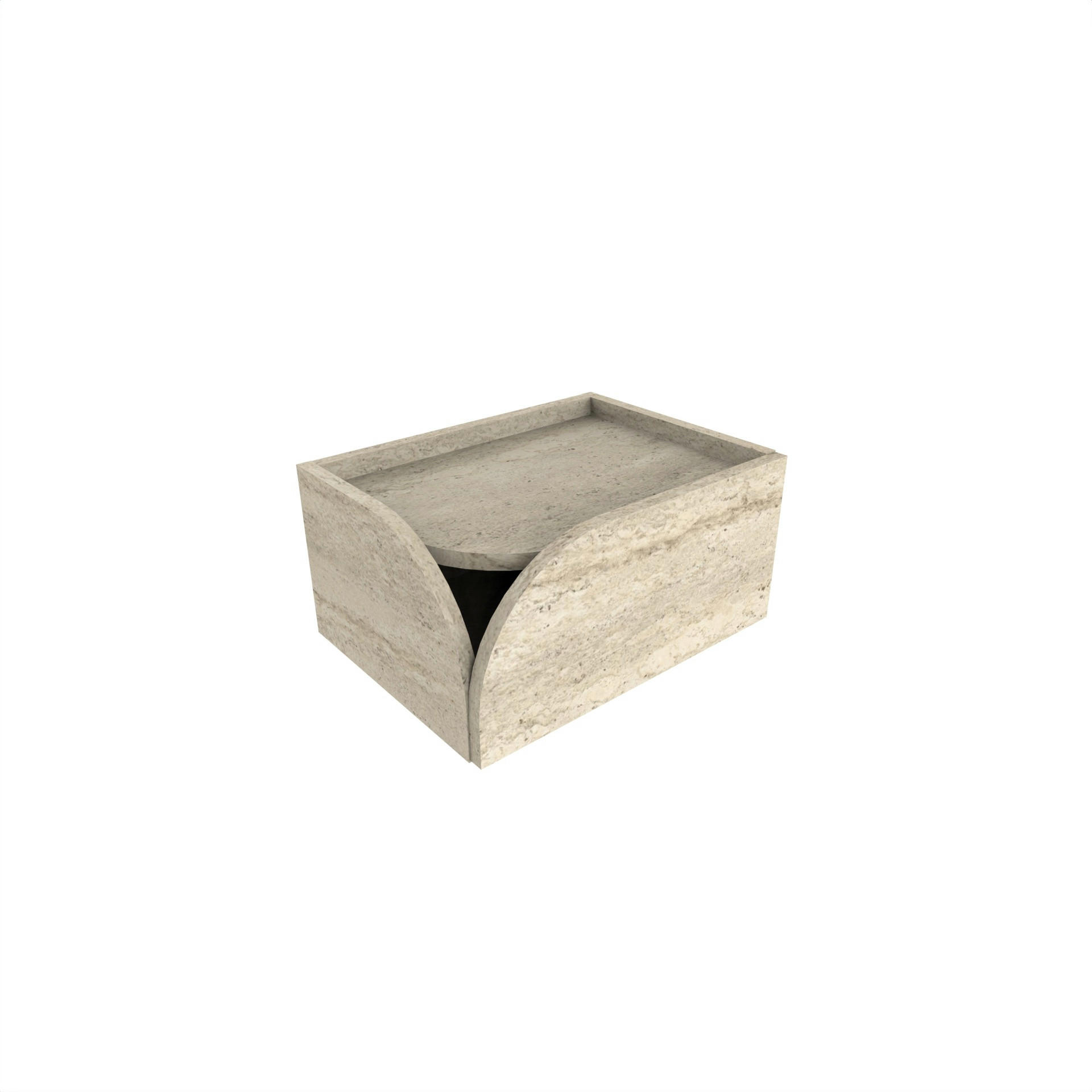 NACHTTISCH Rove Rechts Travertin 45/33,6/22 cm - Beige, Holzwerkstoff (45/22/33.6cm) - Decortie