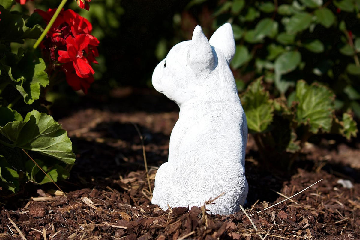 STEINFIGUR französische Bulldogge Dogge, frostfest - Grau, Stein (12/19/15cm) - stoneandstyle