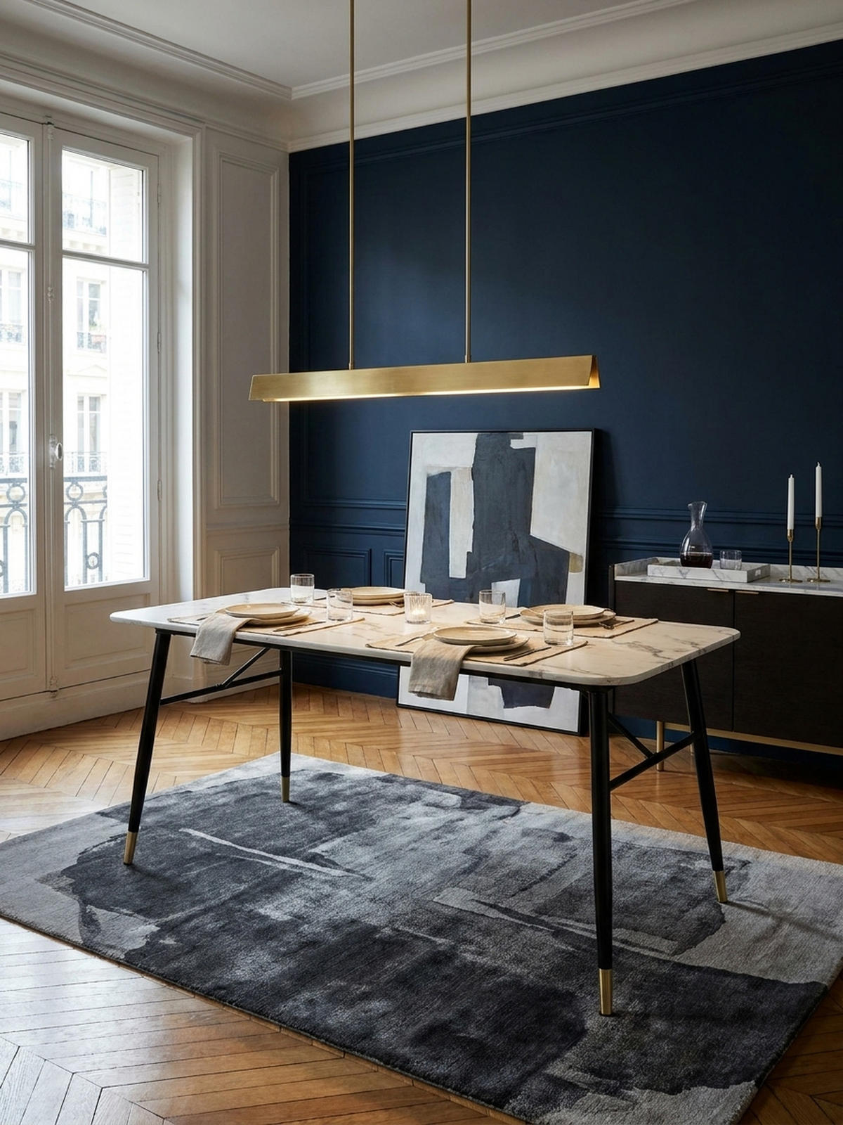 ESSTISCH Marmoroptik Metall Rechteckig Modern Klein, Weiß 180x90x76 cm - Goldfarben/Weiß, Holzwerkstoff/Metall (90/180/76cm) - KADIMA DESIGN