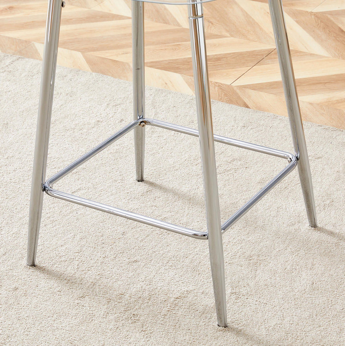 BARHOCKER Transparent mit silberfarbenem Metallgestell - Silberfarben, Kunststoff (45/102/51cm) - MIVRAY
